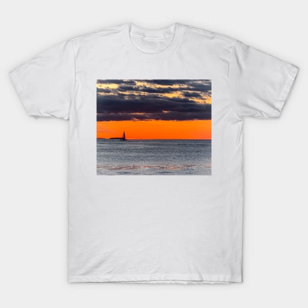 Sailing at Sunset T-Shirt by Ckauzmann